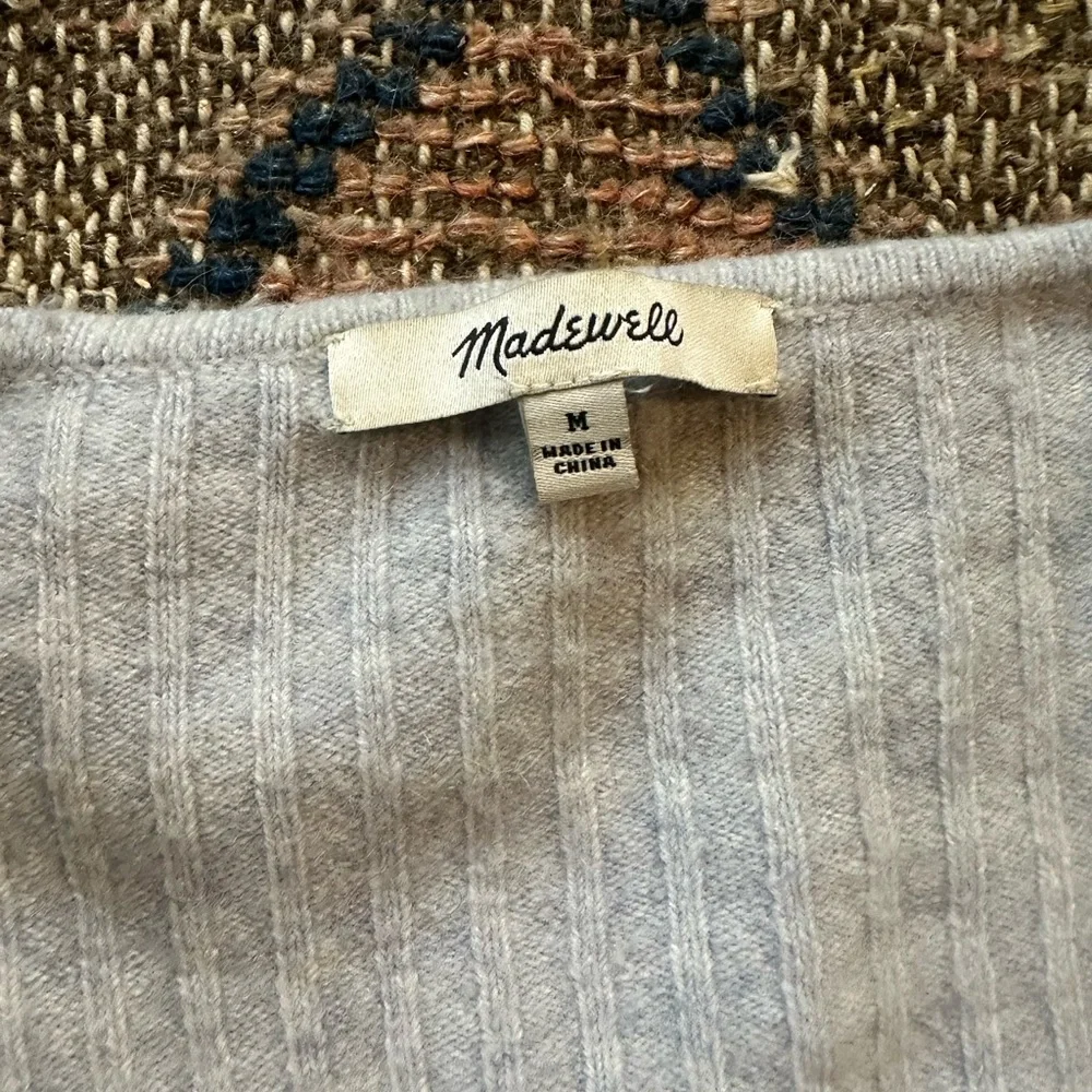 Madewell Pale Blue Ribbed Button Front Cardigan - Picture 3 of 4